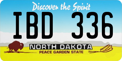 ND license plate IBD336