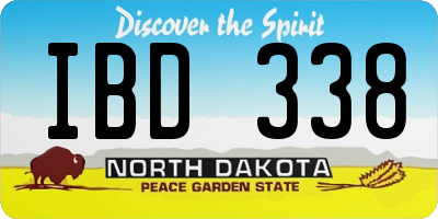 ND license plate IBD338