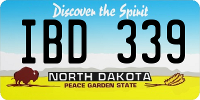 ND license plate IBD339