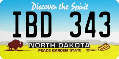 ND license plate IBD343