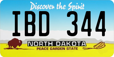 ND license plate IBD344