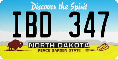 ND license plate IBD347