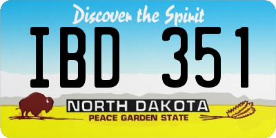 ND license plate IBD351