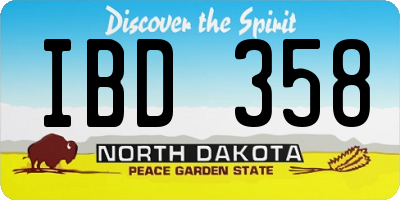 ND license plate IBD358