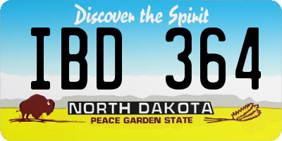 ND license plate IBD364