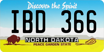 ND license plate IBD366