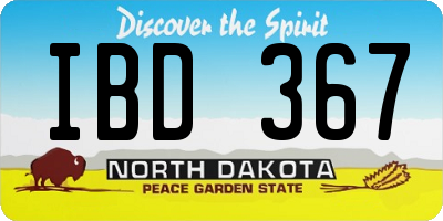 ND license plate IBD367