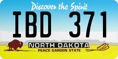 ND license plate IBD371