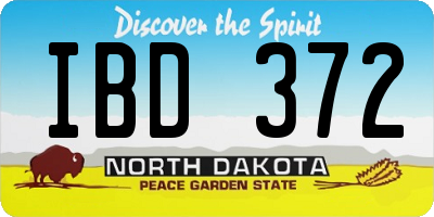 ND license plate IBD372