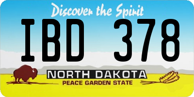 ND license plate IBD378