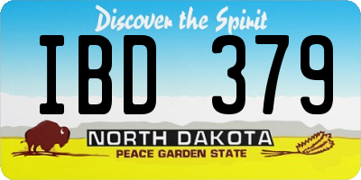 ND license plate IBD379