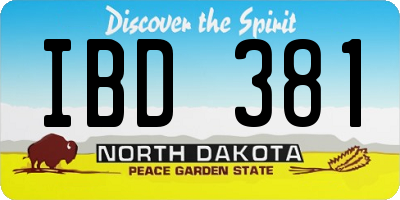 ND license plate IBD381
