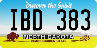 ND license plate IBD383