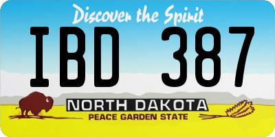 ND license plate IBD387