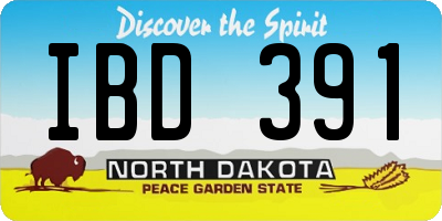 ND license plate IBD391