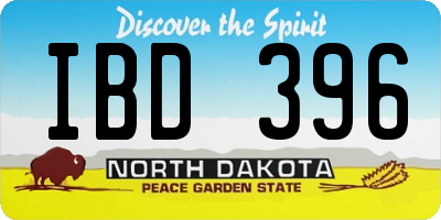 ND license plate IBD396
