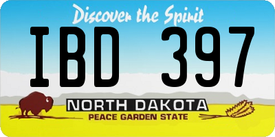 ND license plate IBD397