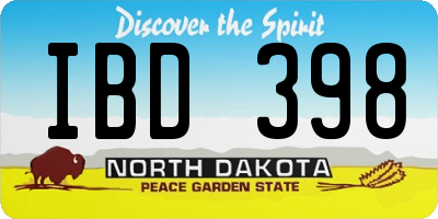 ND license plate IBD398