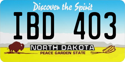 ND license plate IBD403