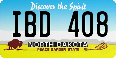 ND license plate IBD408