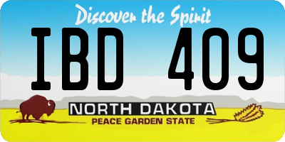 ND license plate IBD409