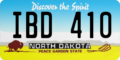 ND license plate IBD410