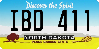 ND license plate IBD411