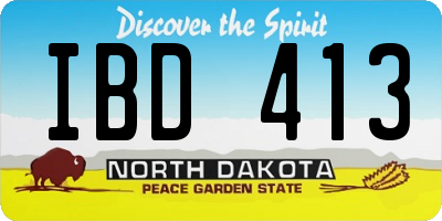 ND license plate IBD413