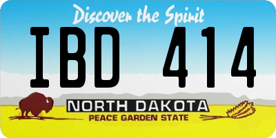 ND license plate IBD414