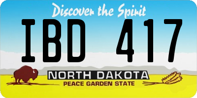 ND license plate IBD417