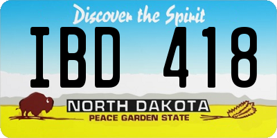 ND license plate IBD418