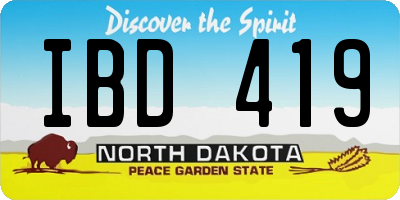 ND license plate IBD419