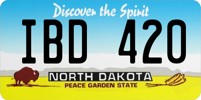 ND license plate IBD420
