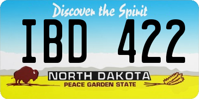 ND license plate IBD422