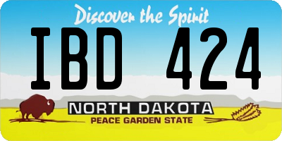 ND license plate IBD424