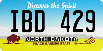 ND license plate IBD429