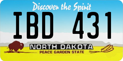 ND license plate IBD431