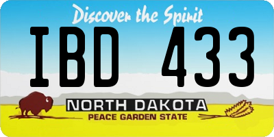 ND license plate IBD433