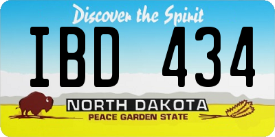 ND license plate IBD434