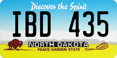 ND license plate IBD435