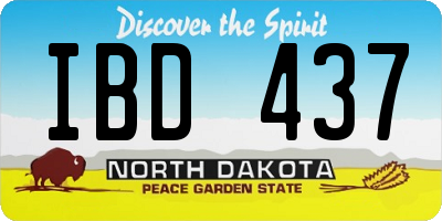 ND license plate IBD437