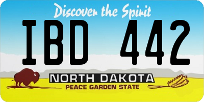 ND license plate IBD442