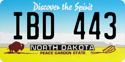 ND license plate IBD443