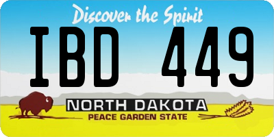 ND license plate IBD449