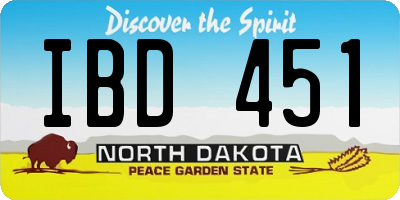 ND license plate IBD451