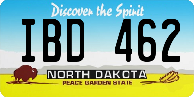 ND license plate IBD462