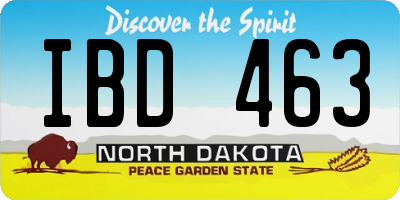 ND license plate IBD463