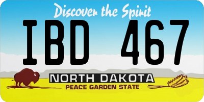 ND license plate IBD467