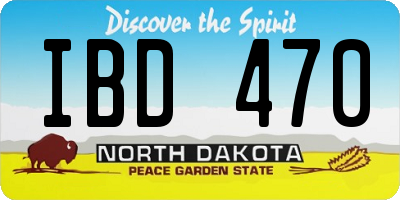 ND license plate IBD470