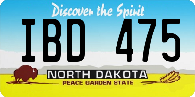 ND license plate IBD475